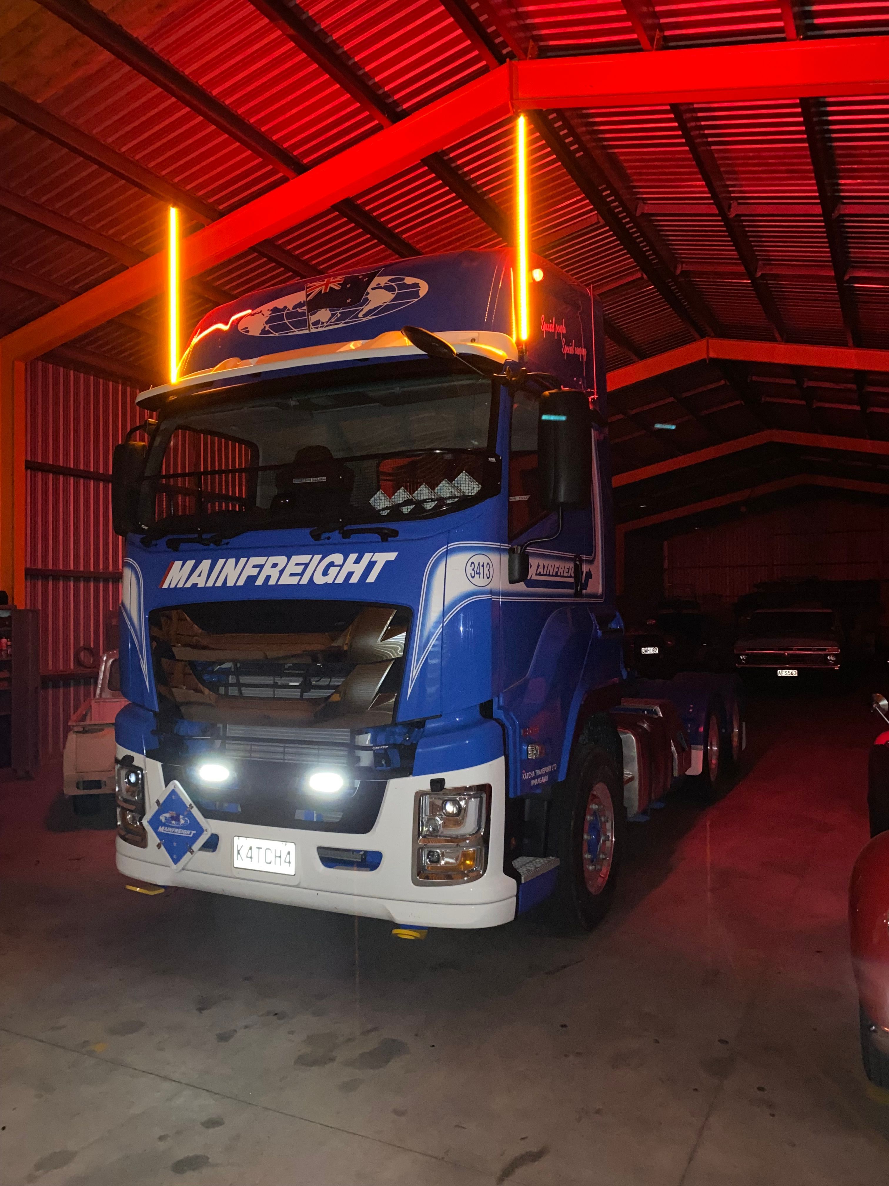 Mainfreight truck custom LED lighting installation auto electrical Whanganui